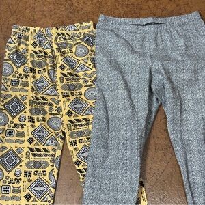 Patterned Girls Leggings Set 2 Pack Size Small